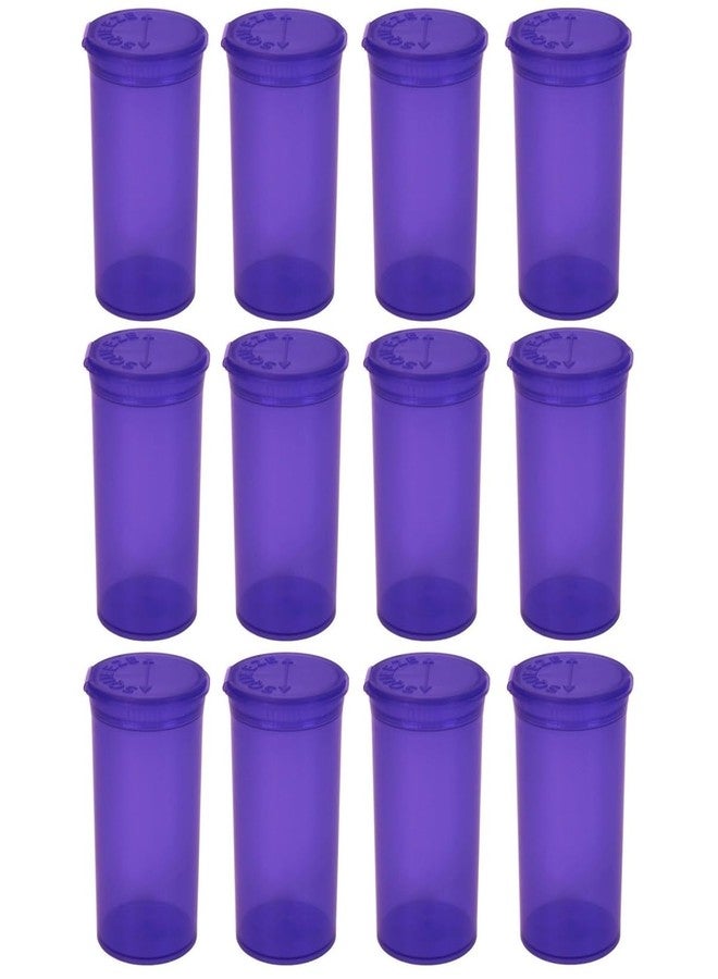 كومفرت أكسيس عبوات حبوب فارغة محكمة الإغلاق متعددة الاستخدامات بأغطية مفصلية، منظم زجاجات بلاستيكية سعة 13 درام للمكملات الغذائية والفيتامينات والأدوية، عبوة من 12 قطعة (بنفسجي شفاف) - Image 1